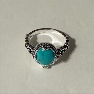 925 Sterling Silver Bohemian Ring with Turquoise Stone
